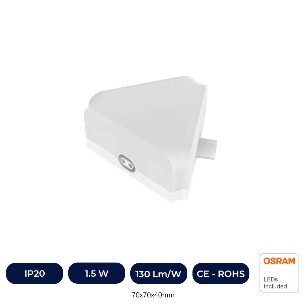 Connecteur LED TRIANGULAIRE INTÉGRÉ - PUCE OSRAM 1,5W - Plafonds Exclusifs Et Personnalisables