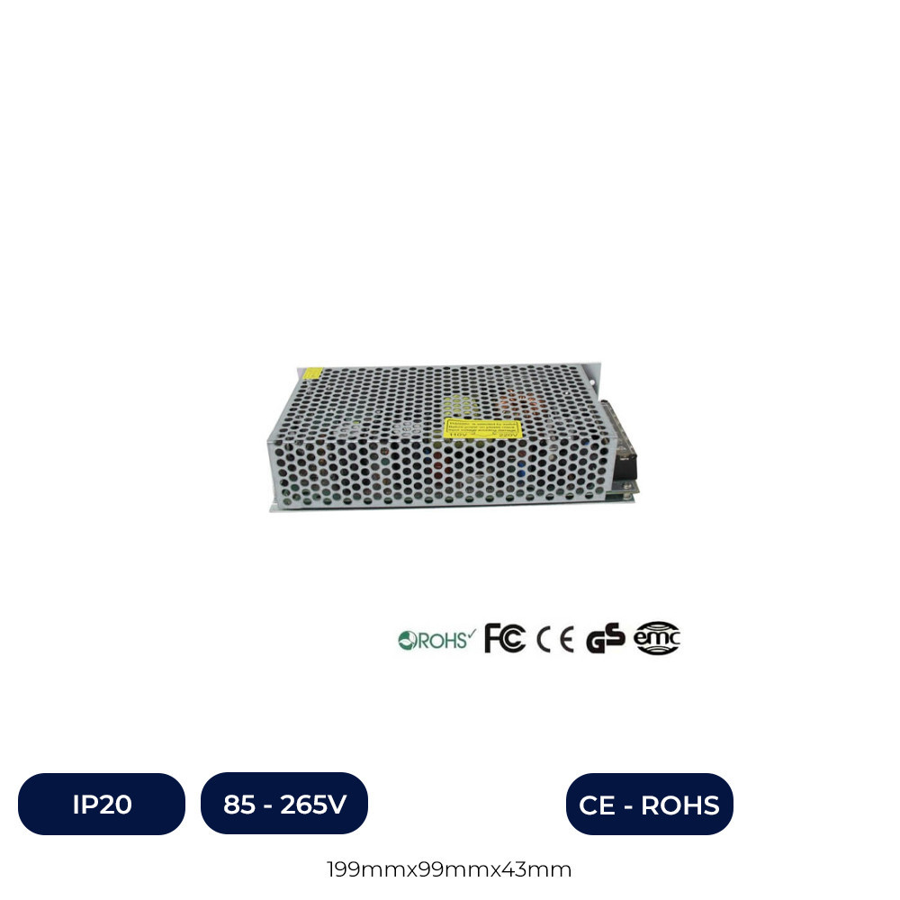 Alimentation 12V 200W 1,7A Aluminium IP20