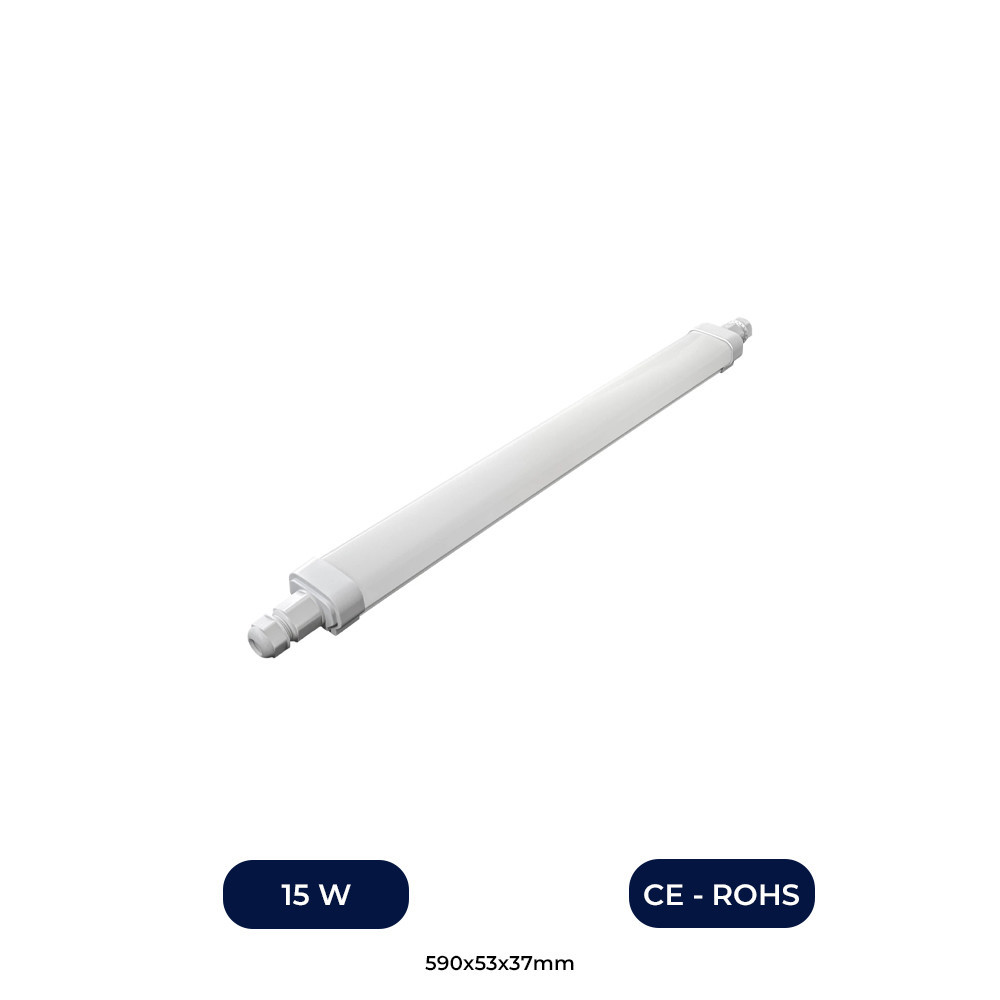 Écran LED Étanche 15W 60cm 1650Lm IP65 Interconnectable En Série