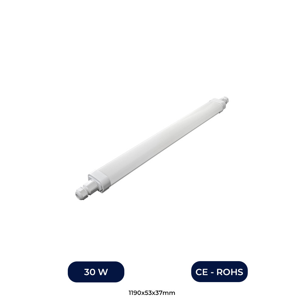 Écran LED Étanche 30W 120cm 3300Lm IP65 Interconnectable En Série