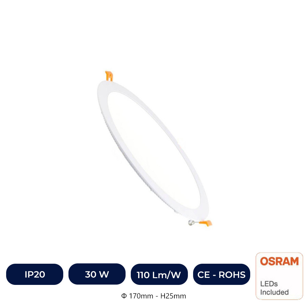 Plafonnier Slim LED Rond 30W - OSRAM CHIP DURIS E 2835