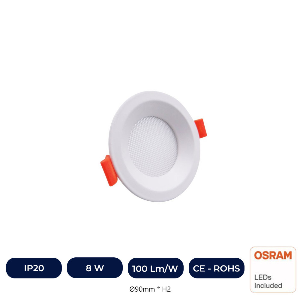 Plafonnier LED 8W Circulaire - OSRAM CHIP DURIS E2835 - CCT - UGR17