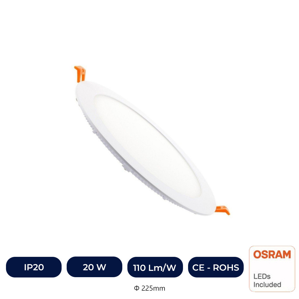 Plafonnier Slim LED Rond 20W - OSRAM CHIP DURIS E 2835