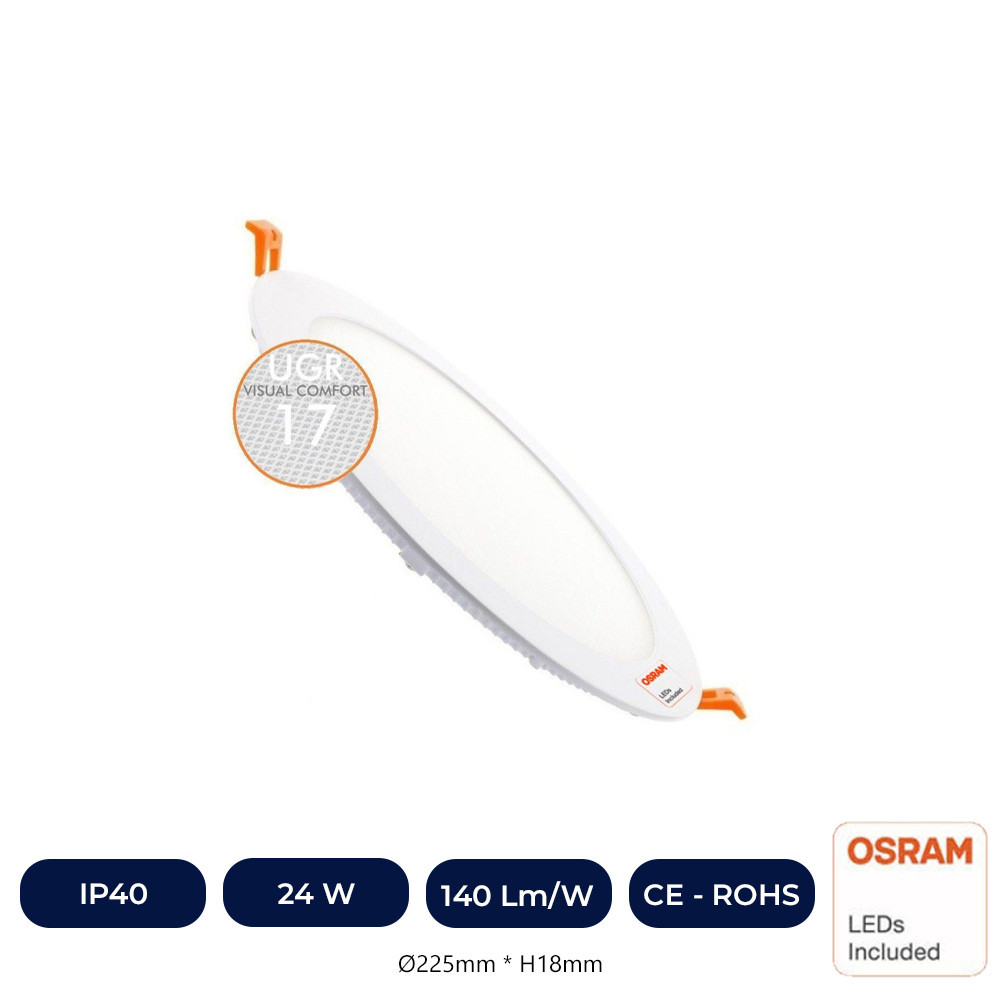 Dalle Slim LED Circulaire 24W - UGR17 - OSRAM CHIP DURIS E 2835