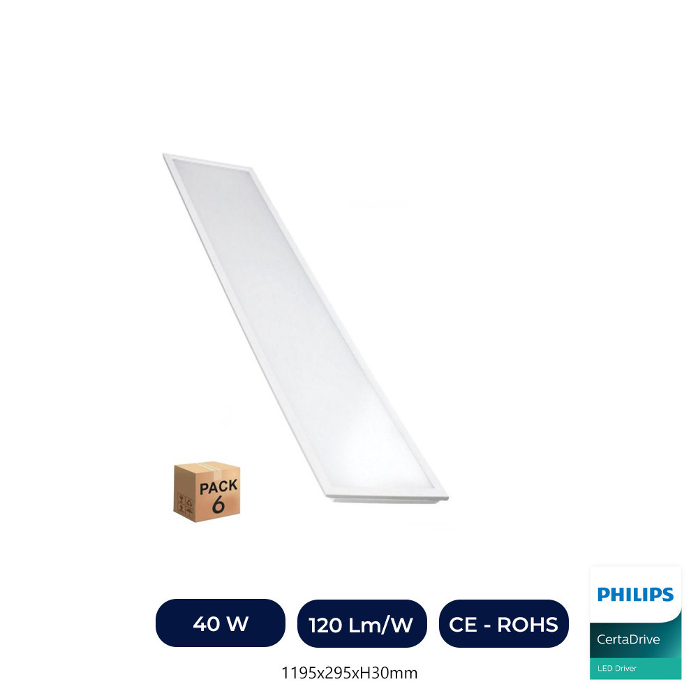 PACK 6 DALLE LED 120x30 40W Philips Driver