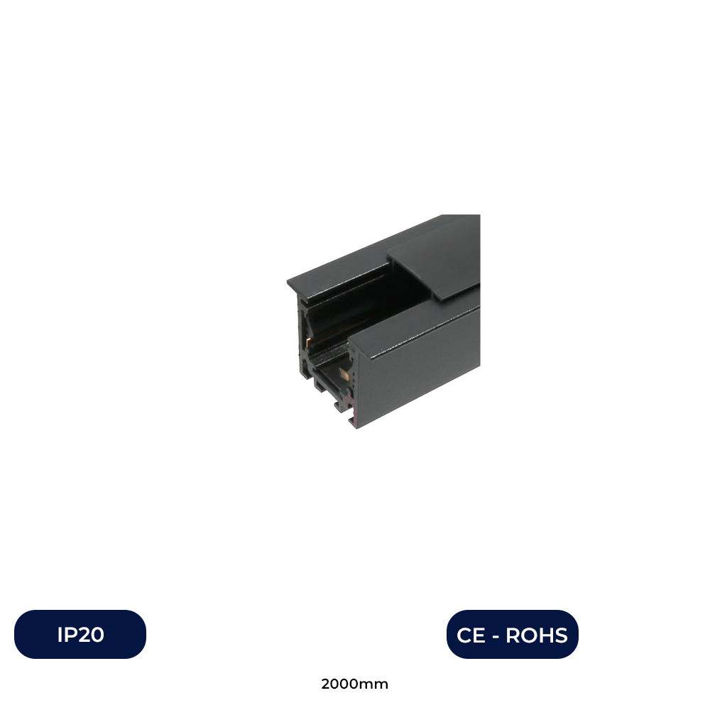 Rail Magnétique Encastré 48V 2 Mètres