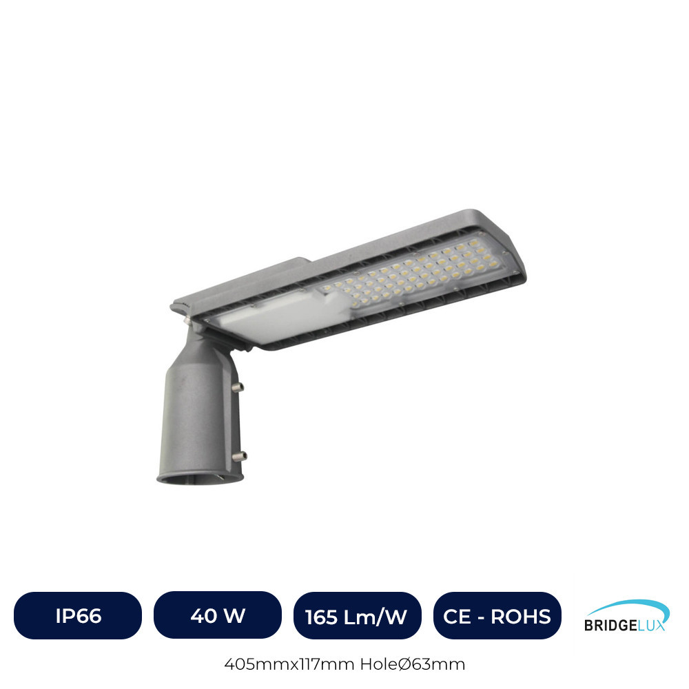 Réverbère LED - 40W - BRIDGELUX Chip 140lm/W