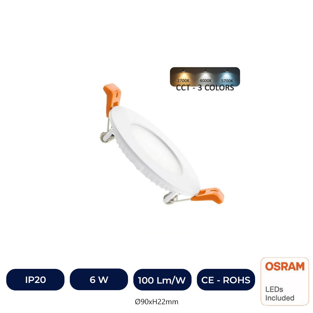 Dalle Slim LED Circulaire 6W - CCT - OSRAM CHIP DURIS E2835