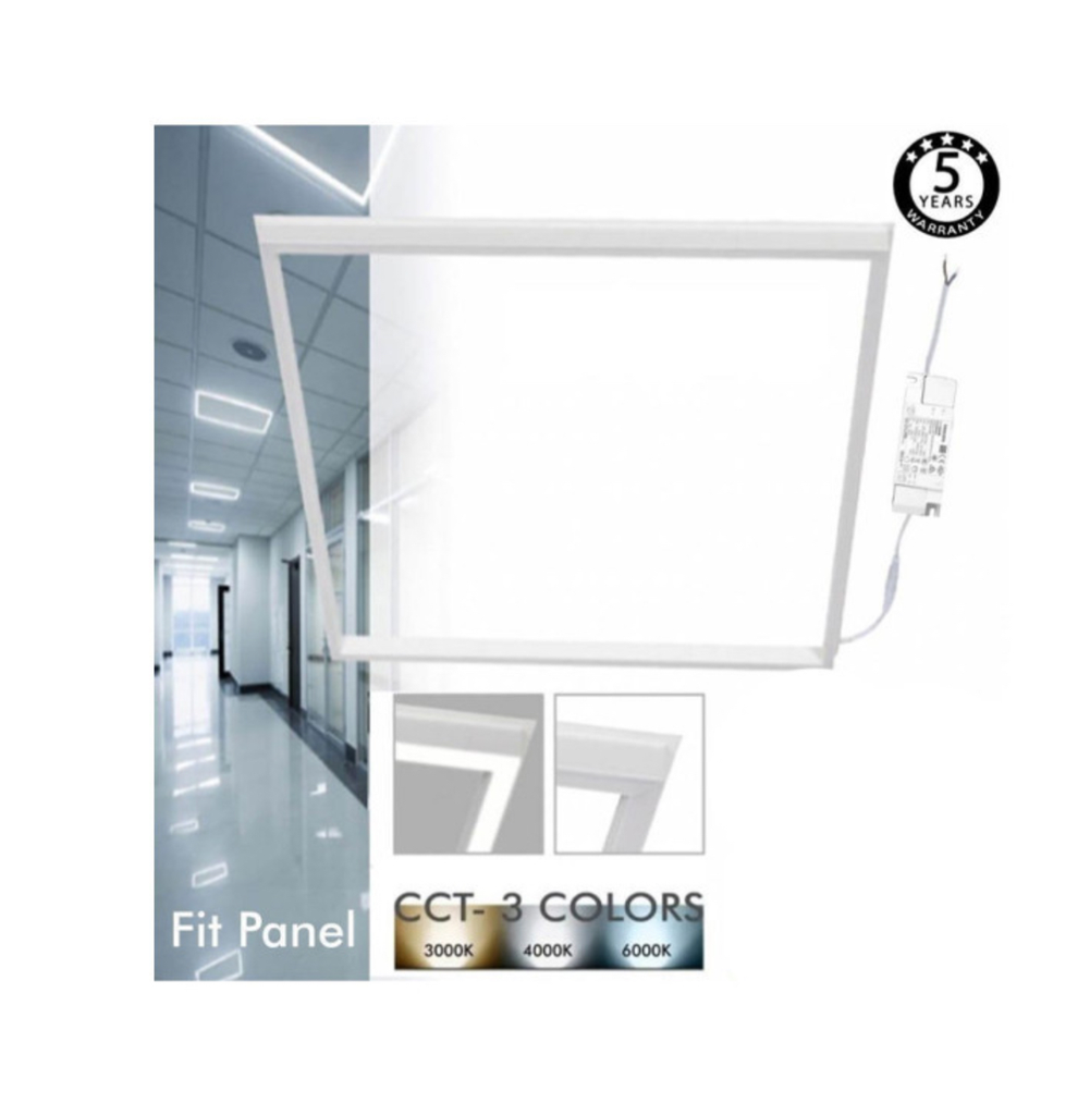 FIT Dalle LED 60x60 44W - Cadre Blanc - CCT pour faux plafond