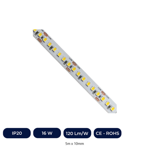 [IC5119-UND-27K] Ruban LED 24V | 238xLED/M | 5m | SMD2835 |14000Lm | 20W/M | IP20