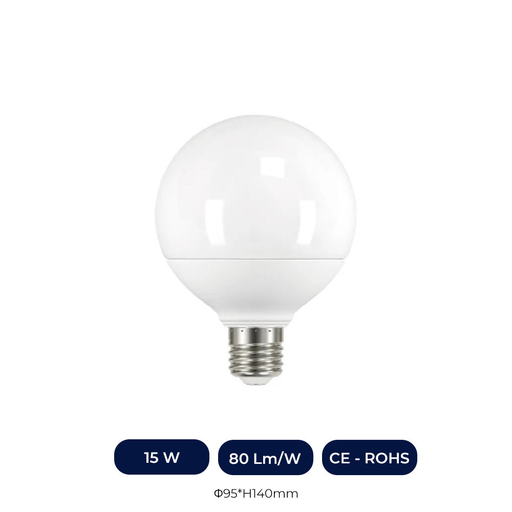 [IC9333-3K] Ampoule Globe LED E27 G95 15W