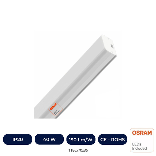 [IC40719-CW-40WOSRSB-4K] Luminaire LED 40W - OSRAM CHIP - Plafonds Exclusifs Et Personnalisables - 120Cm