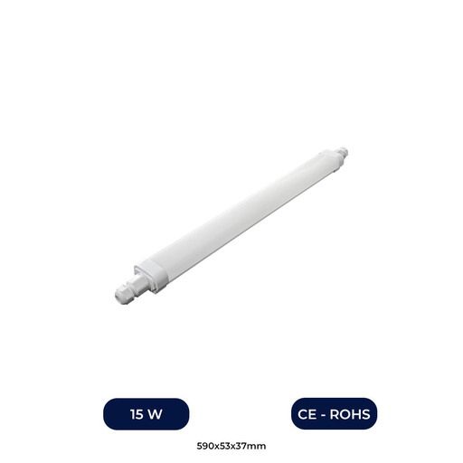 [IC0615WPE-PL-57K] Écran LED Étanche 15W 60cm 1650Lm IP65 Interconnectable En Série