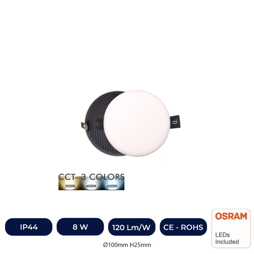 [90800] Plafonnier LED 8W - OSRAM CHIP DURIS E 2835 - CCT