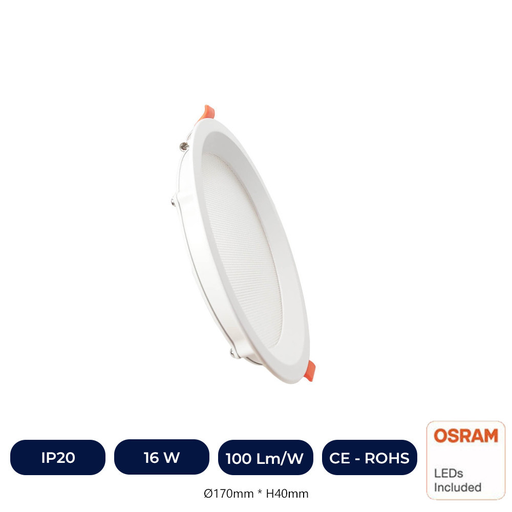 [90843] Plafonnier LED 16W Circular - OSRAM CHIP DURIS E 2835 - CCT - UGR17