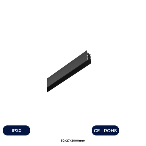 [ICBLACK-CMS2M-PL] Rail Magnétique Surface Noire 48V 2 Mètres