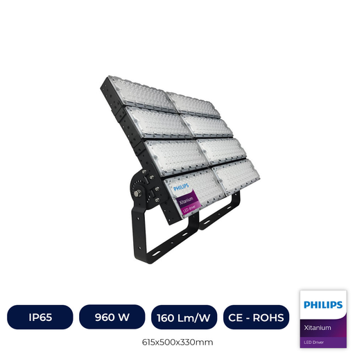 [IC40960WM3684-20] Projecteur LED 960W PHILIPS Xitanium STADIUM Bridgelux Chip 40º - Driver Philips