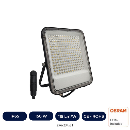 [IC97619-150WOSRFL-6K] Projecteur Extérieur LED 150W - Pro - OSRAM CHIP DURIS E 2835