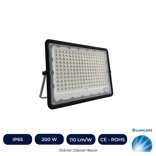 [IC08719-CCT-200WFL] Projecteur LED Spot 200W NOIR - CCT COULEUR SÉLECTIONNABLE