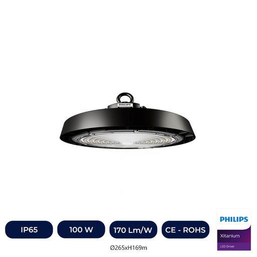 [IC91688-4K] Cloche Industrielle LED UFO PHILIPS XITANIUM 200 W - DIMMABLE