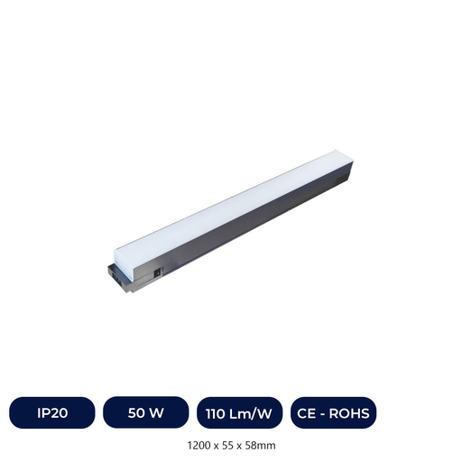 [ICLN50W-4K] Barre Linéaire LED 50W - Interconnectable - 120cm