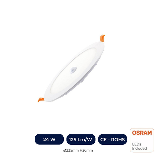 [CCT-90813] Dalle LED Circulaire 24W - 22W- 20W -18W Avec Détecteur De Mouvement - 2700K+CCT - OSRAM CHIP